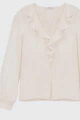Dorothee Schumacher Sale Fluid Volumes Blouse in Off White - Ashia Mode