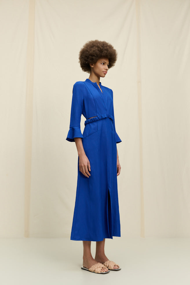 Dorothee Schumacher Sale Summer Cruise Dress in Royal Blue - Ashia Mode